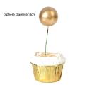 5Pcs/Pack Golden Silver Balls Birthday Cake Topper Cupcake Toppers Party Supplies. 
