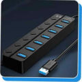 7-port Expander Usb Hub With Independent Switch Plug Play. 