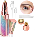Eyebrow Trimmer 2 in 1 Hair Remover Rechargeable Painless Facial Hair Remover for Women Battery Operated Shaver for Ladies Portable. 