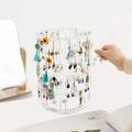 360 Rotating Earring Holder Stand Clear Earrings Organizer, Acrylic Jewelry Storage Display Rack for Earrings Bracelets. 