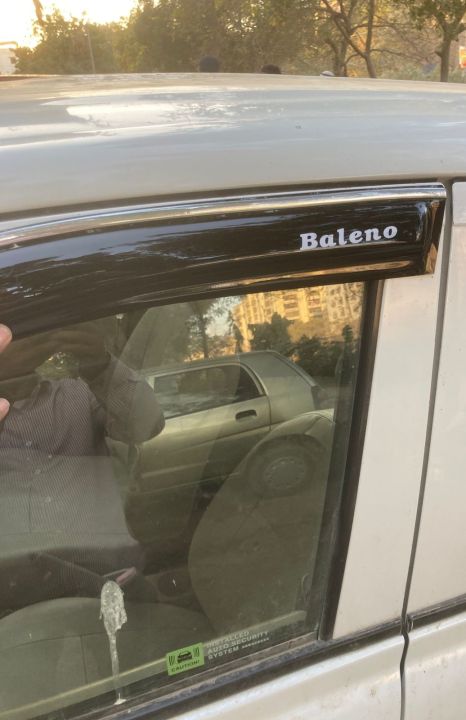 Baleno air press suzuki , sun visor , rain protector with double tap Car Door Molding ,baleno car brim , rain protector cap , air press hat ,baleno sun visor pack of 4