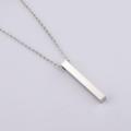 New Long Rectangle Pendant Necklace Stainlees Steel Chain Necklace For Men Women Jewelry. 