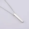 New Long Rectangle Pendant Necklace Stainlees Steel Chain Necklace For Men Women Jewelry. 