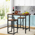 3-Piece Kichen Table Set, Kitchen Pub Dining Table and 2 Stools. 