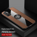 iCaseCover for Redmi Note 10 5G/Xiaomi POCO M3 Pro Hard Case Hybrid Shockproof Fabric Splicing Color Car Magnetic Ring Back Cover. 
