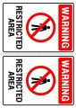 Warning Restricted Area, No Entry sign stickers, Warning Stickers A4 Size Ready to use. 