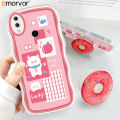 AMORVOR for Redmi Note 7 Note 7 Pro Back Cover With Free Holder Cute Girl Soft Wavy Phone Case Camera Protection Transparent TPU Soft Cover. 