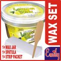 Emily ready to use hair removal wax cream herbal lemon honey blackberry milky creamy wax finger wax halawa wax Brazilian wax Italian wax skin tightening wax set creamy wax jar 450g with Wax Applicator Wooden Spatula and White Non-Woven Cotton 25 Strips. 