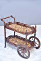 Maharaj Hand Carved Tea Trolley-Premium Sheesham Wooden Storage Trolley With Wheels Spices Rack, Coffee, Serving, Table,Tea Cart Trolley bar Cart for Home Kitchen Hotel Standard Size Natural Teak Modern Style-Customize. 