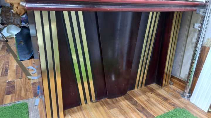 wall decor brass look pvc strip / pvc golden strip / golden patti for wall /  golden mirror strip