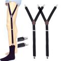【shenggangshangmao001】Pair Y Shape Elastic Adjustable Shirt Stays Garter Straps Sock Suspenders Holders Belt Anti-slip Anti-wrinkle. 