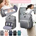 Mother And Baby Backpack New Multifunctional Folding Crib Carry Bag Mother Travel Diaper Bag Baby Stroller Storage Bag. 