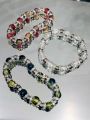 Glass Crackle Beads Stretch Bracelet – Stylish & Comfortable – For Girls & Women. 