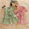 Enchanting Collared Lawn Frock: Graceful Ballet Layers in Light Pink or Sea Green for girls and baby girls best frock for kids casual wear stylish summer frock. 