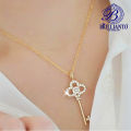 Crystal Lock Key Necklace Pendant for Girls Golden Shiny Stylish Long lock Chain For Girls lock locket. 