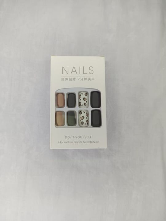 Matte Press On Nails Set – 24Pcs Reusable False Nails | Natural Look ...