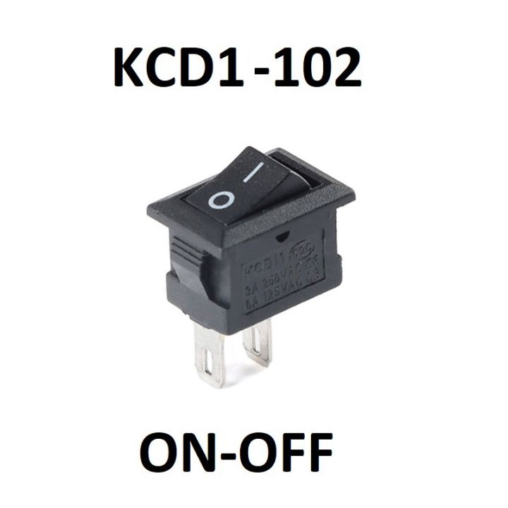 5PCS - KCD11-102 On/off Rocker Switch 6A/250V 10*15mm