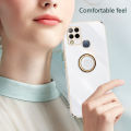 Biruiqu for Infinix Hot 10s Back Cover Luxury 6D Plating Frame Shiny Bling Phone Pounch Soft Silicone Square Phone Case. 