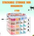 Multipurpose Multilayer Stackable Storage Container Box Organizer with Adjustable Compartments, Plastic Organizer Box Transparent Storage Case for Art Crafts, Jewelry, Screws, First Aid Medicines, Fuse Beads, Kids Toys and more. 
