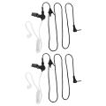 2X Straight Listen Only Transparent Flexible Acoustic Tube Earpiece 3.5mm Earphone Headset Mono Jack for Walkie-Talkie. 