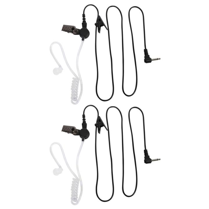 2X Straight Listen Only Transparent Flexible Acoustic Tube Earpiece 3.5mm Earphone Headset Mono Jack for Walkie-Talkie