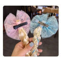 Disney Kawaii Frozen Children's Hair Clip Ponytail Cute Bow Braid Hair Elsa Princess Headdress Wig Braid Headband Holiday Gift. 