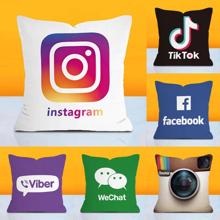 Factory Direct Red and Black YouTube Logo Pillowcase Company Logo Advertising Pillow Cushion Wholesale Dropshipping