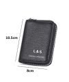 Boweisi and L&S New Men's Genuine Leather Card Holder Storage Bags Blocking Zipper Thin Pocket. 