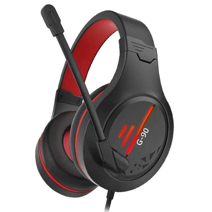 G90 Gaming Headset - G90 Gaming Headphone Big Headphones with Light Mic Stereo Earphones Deep Bass for PC Computer Gamer Laptop PS4 New X-BOX - Gaming Headphone With Mic