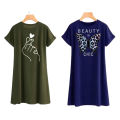Long T-Shirts for Girls And Women's Loose Fit Crew Neck Short Sleeve Casual Top Shirt. 
