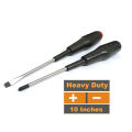 Heavy Duty 2 pcs Screwdriver 10 inches long Screw Driver ( + - ) Long Handle Split Repair Tools Kit. 