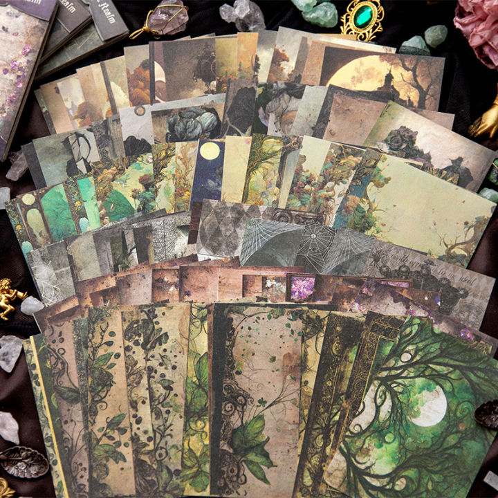 Emotion HENG 48 pcs Vintage material paper hand made Background paper Creativity Decorative Scrapbooking material Junk Journal Supplies