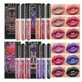 3Pcs/set Halloween Diamond Glitter Lip Gloss Kit Waterproof Glitter Liquid Black Lipstick Shimmer Lip Tint. 