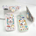 AMORVOR for Vivo V11i Back Cover With Free Holder Cartoon Animals Soft Wavy Phone Case Camera Protection Transparent TPU Soft Cover. 