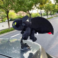 Car Assecories Cartoon Car Roof Exterior Decoration Toothless Ornaments Hard Hat Helmet Cute Suction Cup Plush Doll Accessories. 