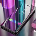 For Samsung Galaxy A20 Clear Mirror Flip Stand Smart View Case Cover Casing. 