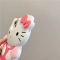 3D Pink Hello Kitty for iPhone 13 Mini 12 Pro 14 Plus 15 Pro Max 11 X XS Max XR 7 8 Plus SE Soft Cartoon Silicon Back Phone Case. 
