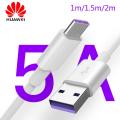original Huawei 5A Cable supercharge P30 P20 mate 9/10/20 P10 pro honor 20 note 10 view 20 usb Type C Cable Super charging cord. 