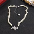 sinana VIVIENNE WESTWOOD Retro Planet Pearl Short Necklace Female Wedding Jewelry Ins Style Luxury Choker Chain For Women Girls Birthday Gift. 