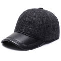 Middle-Aged and Elderly People's Hats Men's Baseball Cap Autumn and Winter Old Man Warm Peaked Cap Male Dad Grandpa Old Man Cotton-Padded Cap. 