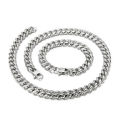 Douyin Internet celebrity with the same style of dropshipping European and American fashion simple electroplating encrypted titanium steel men's bracelet necklace. 