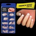 100pcs French Nails_ Fake Nails Kit Color Artificial Nails. 