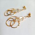 SEEP COLLECTIONS - Triple Ring Crystal Modern Design Drop Earrings for Girls & Women - New Collection. 