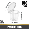 100 Pieces Small Plastic Containers 25Ml Small Sauce Pots Plastic Pots Jelly Pots for Sauce Dips Salads. 