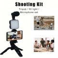 Vlogging Kit Studio kit Smartphone & Camera Vlogging Kit Video Shooting Photography Suit with Microphone LED Fill Light Mini Tripod with Wireless Remote. 