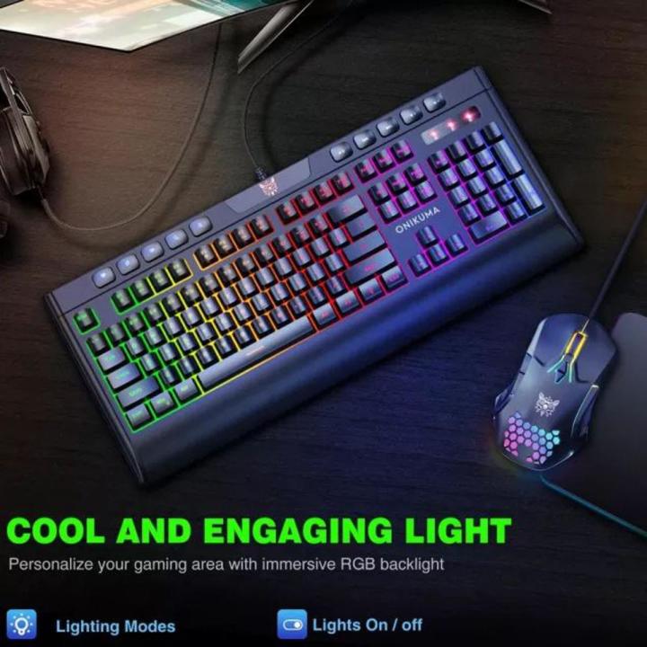 ONIKUMA Gaming Keyboard And Mouse(C902+G21) Gaming Mouse - Gaming keyboard Rgb - Rgb Gaming Mouse And Membrane keyboard - Gaming mouse rgb - Wired keyboard - Rgb backlit keyboard - Optical Mouse Wired Mouse - Rgb Keyboard - Keyboard for Gaming - RGB combo