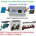 MPPT Solar Panel Cells Charger Controller Booster Adjustable 10A 24V 36V 48V 60V 72V For Electric Bike Car Battery Charging Voltage Regulator. 