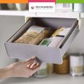 Techmanistan Multifunctional Self-Adhesive Retractable Under The Table Hidden Drawer Organizer, Under The Desk Storage Drawer, Under The Cabinet Kitchen Storage Organizer, Hidden Table Stationery Sticky Under Paste Plastic Desk Organizer. 