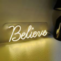 Believe LED Neon Light Sign for Room Decor | Motivational Wall Light | Custom Neon Word Lamp for Home, Office & Gift. 