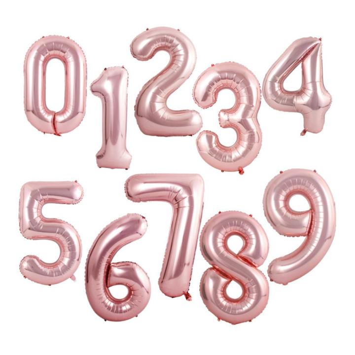 40 Inch Foil Birthday Balloons Air Helium Number Balloon Happy Birthday Party Decoration Rose Gold Figures Balloon